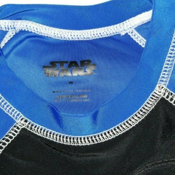 Star Wars Boys Black Blue Short Sleeve Swim Shirt UPF 50+ Protection, XS - Picture 6 of 7